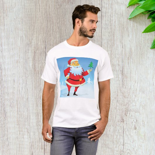 T-shirt Père Noël Whimsical avec Mini Arbre de Noël