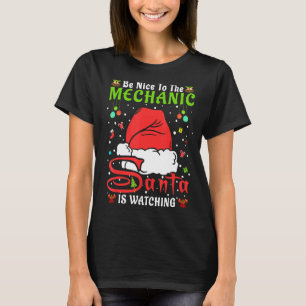 T-shirt Père Noël Xmas Pajamas Soyez Gentil Du Noël Mécani