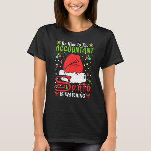 T-shirt Père Noël Xmas Pajamas Soyez Gentil Pour Le Compta
