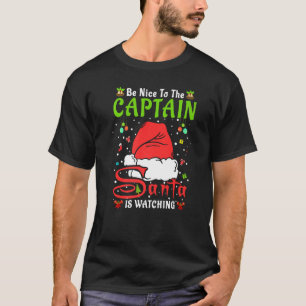 T-shirt Père Noël Xmas Pajamas Soyez Gentils Avec Le Capit