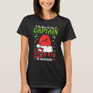 T-shirt Père Noël Xmas Pajamas Soyez Gentils Avec Le Capit