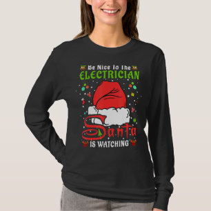 T-shirt Père Noël Xmas Pajamas Soyez Gentils Avec L'Électr