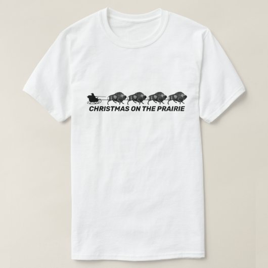 T-shirt père Noël'a Sleigh avec bison (Design devant)
