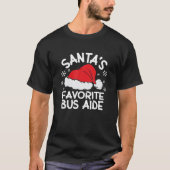 T-shirt Père Noël's Favori Bus Aide Conception pour Noël P (Devant)