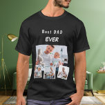 T-shirt Père père père famille photo collage<br><div class="desc">Faites votre propre collage photo de famille unique. Utilisez quatre, 4 de vos photos préférées de votre père, de ses enfants, de sa famille, de vos amis ou de votre animal de compagnie! Avec le texte : Meilleur DAD JAMAIS. Texte blanc. Parfait comme cadeau d'anniversaire, de Noël ou de Fête...</div>
