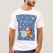 T-shirt Père personnalisé Noël Père Noël Père Noël Avion (Devant)