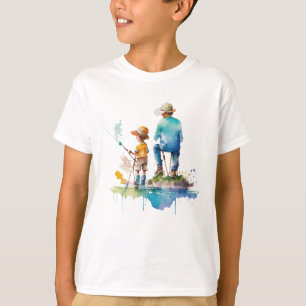 T-shirt Père Son Pêche souvenirs   Aimez Papa