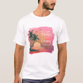 T-shirt Père tropical d'île du rose ID581 de marié (Devant)