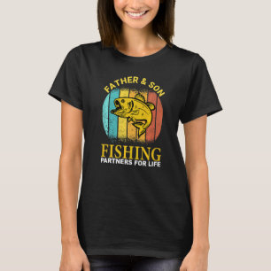 T-shirt Père vintage Et Fils Pêche Partenaires Pour La Vie