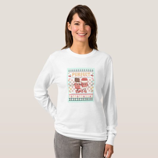 T-shirt Perfect Couple Chocolat & Café Valentine Funny (Devant entier)