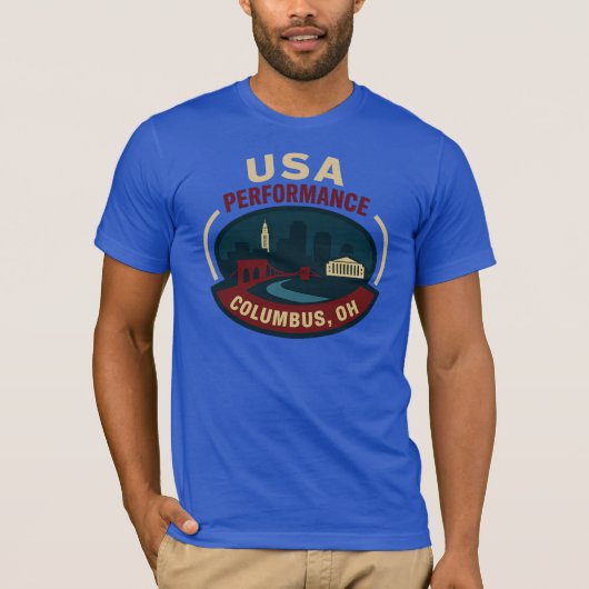 T-shirt Performance USA Columbus (Devant)