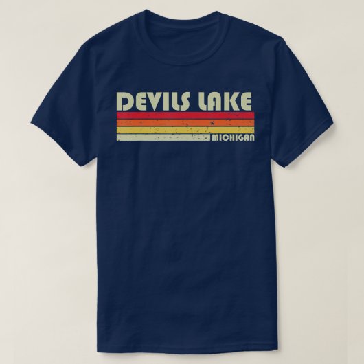 T-shirt PÉRILS LAC MICHIGAN Funny Pêche Camping été (Design devant)