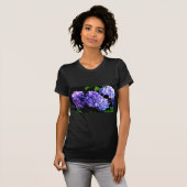 T-shirt Périwinkel hydrangeas violet bleu fleur floral (Devant entier)