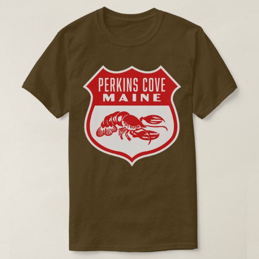 T-shirt Perkins Cove Maine Retro Shield Rouge (Design devant)