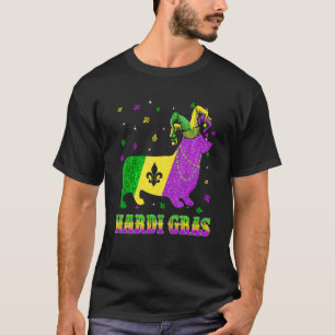 T-shirt Perles de Fou de Carnaval Mardi Gras Chien Corgi