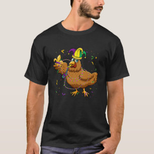 T-shirt Perles de poulet Jester Mardi Gras Homme d'élevage