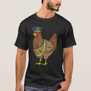 T-shirt Perles de poulet Jester Mardi Gras Hommes d'élevag
