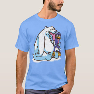 T-shirt Perles d'ours polaires amusantes Pingouin Crème gl