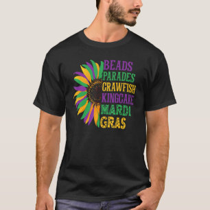 T-shirt Perles Parades King Cake Mardi Gras Sunflower Nola