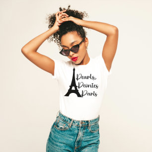 T-shirt "Perles, pivoines, Paris" Elégant