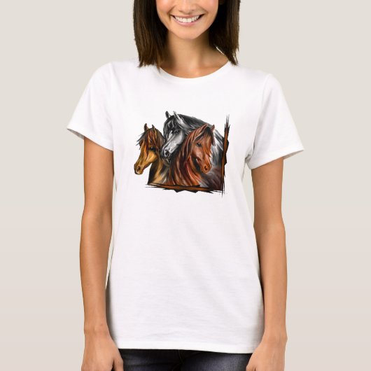 T-shirt PerliPrints3Horsesz (Devant)