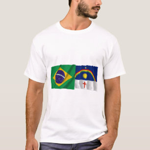 T-shirt Pernambuco et drapeaux de ondulation du Brésil