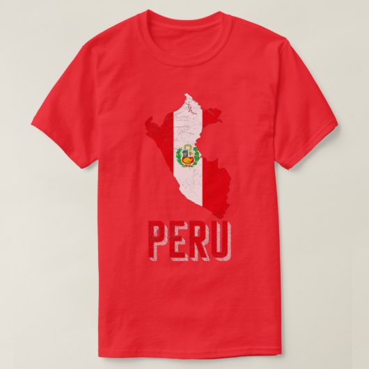 T-shirt Pérou Carte Drapeau péruvien (Design devant)