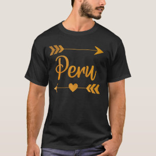 T-shirt Pérou Dans Indiana Funny City Accueil Racines Usa 