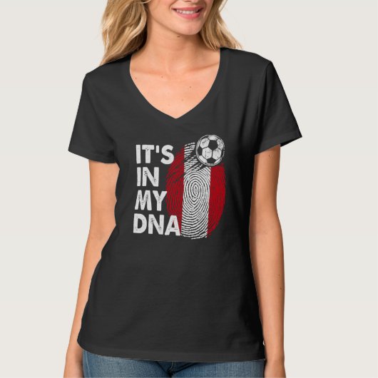 T-shirt Pérou Dans Mon Dna Équipe Drapeau Péruvien Pérou (Devant)