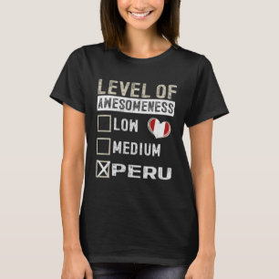 T-shirt Pérou Drapeau Péruviens Niveau De Compréhension