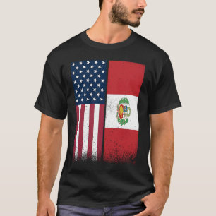 T-shirt Pérou Drapeaux péruviens américains Fiers USA Péro