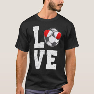 T-shirt Pérou Soccer Love Drapeau péruvien