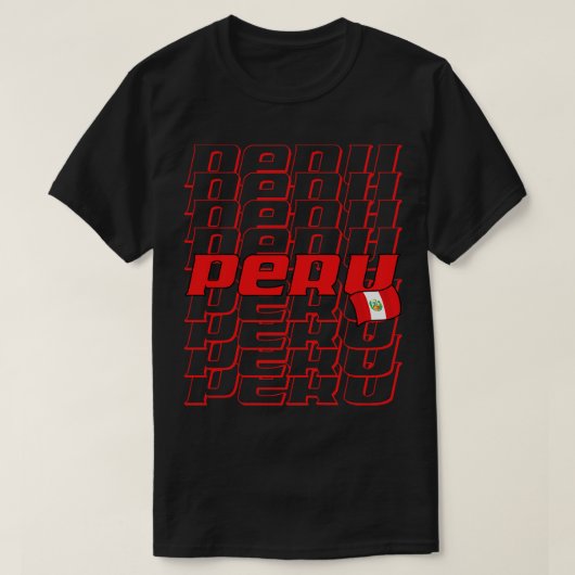 T-shirt Pérou Texte en cascade 1 (Design devant)