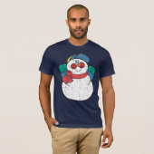 T-shirt perplexe de bonhomme de neige (Devant entier)