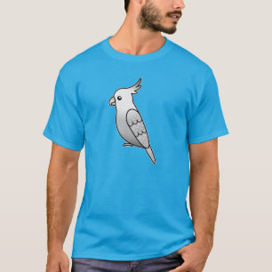 T-shirt Perroquet à face blanche Cartoon Cockatiel Oiseau