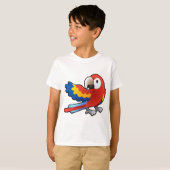 T-shirt perroquet amical mignon d'ara (Devant entier)