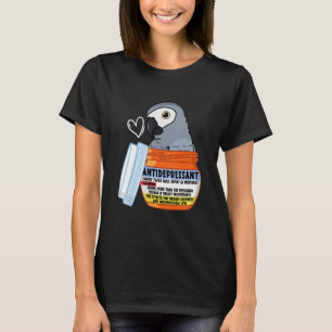 T-shirt Perroquet antidépresseur mignon I Gris d'Afrique