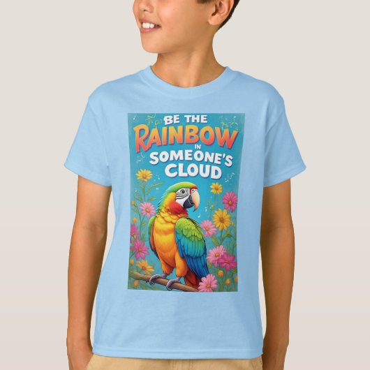 T-shirt Perroquet Arc-en-ciel Coloré (Devant)
