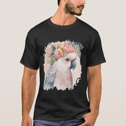 T-shirt Perroquet Artistic Cockatoo Oiseau Couronne de Fle (Devant)