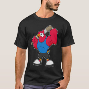 T-shirt Perroquet au baseball avec batte de baseball