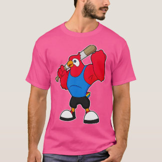 T-shirt Perroquet au baseball avec une batte de baseball