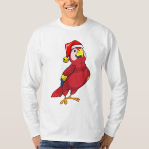 T-shirt Perroquet avec chapeau de Père Noël