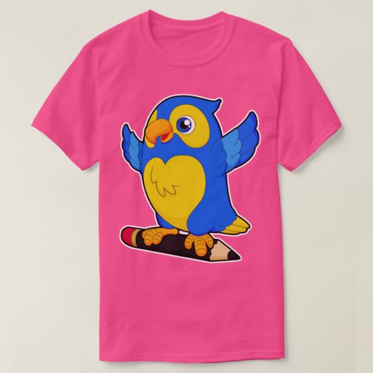 T-shirt Perroquet avec crayon (Design devant)