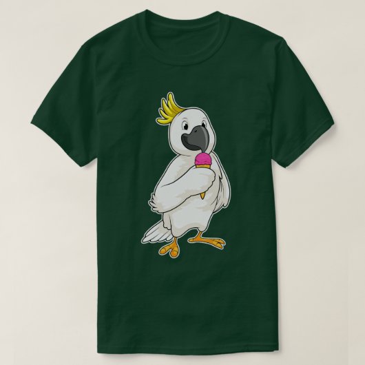 T-shirt Perroquet avec crème glacée gaufre (Design devant)