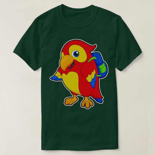T-shirt Perroquet avec sac à dos (Design devant)