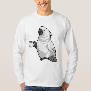 T-shirt Perroquet avec tasse de café