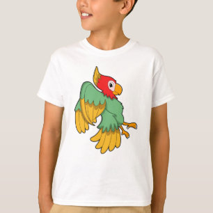 T-shirt Perroquet avec tête rouge