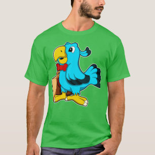 T-shirt Perroquet comme homme d'affaires avec sac
