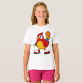 T-shirt Perroquet comme joueur de basket-ball avec basket- (Devant entier)