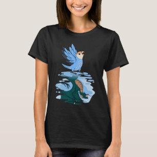 T-shirt Perroquet & Dragon Reflet I Amour Bleu à face de P